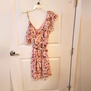 Kensie FloralPink One-Shoulder Dress -L